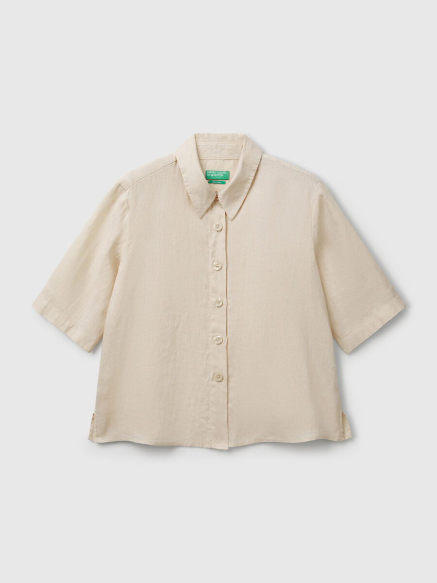 Ženska lanena košulja Benetton - Image 3