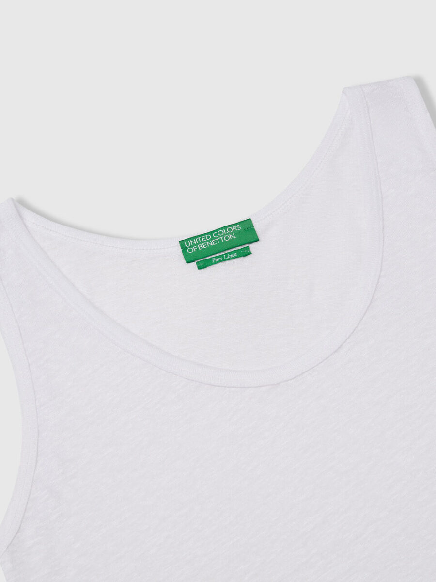 Ženska majica na bretele 100% lan Benetton - Image 5
