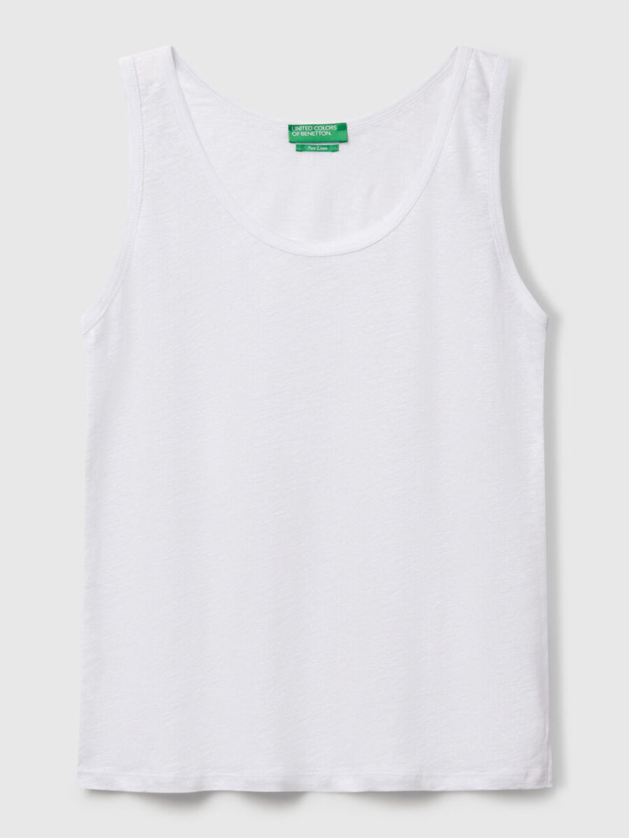Ženska majica na bretele 100% lan Benetton - Image 3